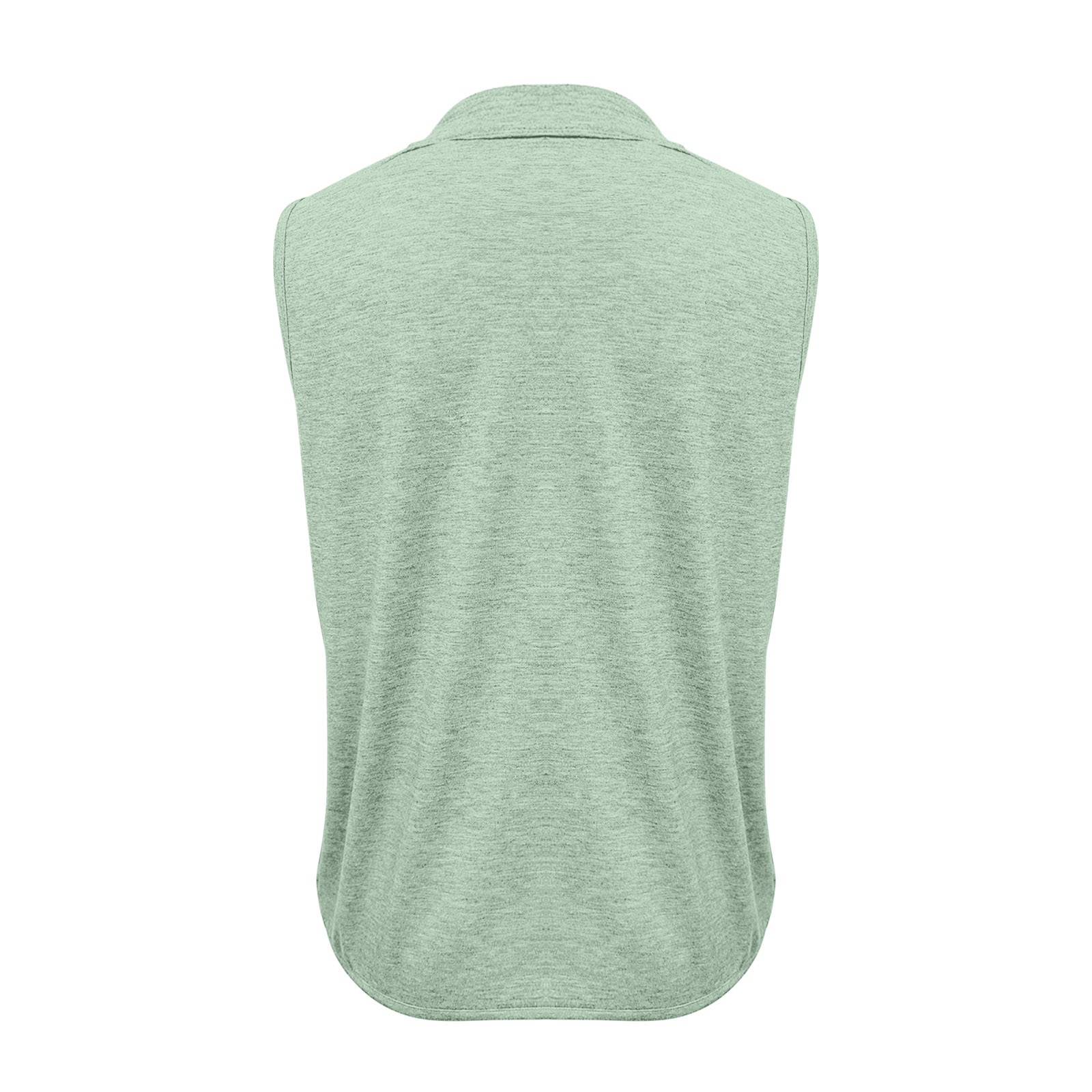 thumbnail image 5 of Top sin mangas con cuello en V y pliegues para mujer, poliéster-spandex, tallas S-XXL, elegante/casual, bloques de color, 5 of 5